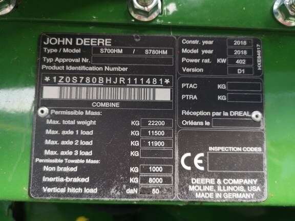 Sklízecí mlátička JOHN DEERE S780 - Photo 3