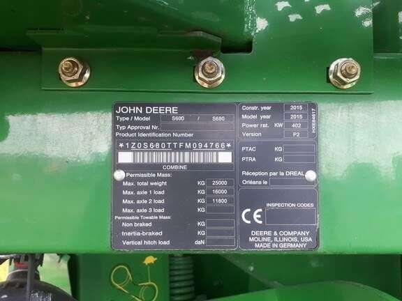 Sklízecí mlátička JOHN DEERE S680 - Photo 6